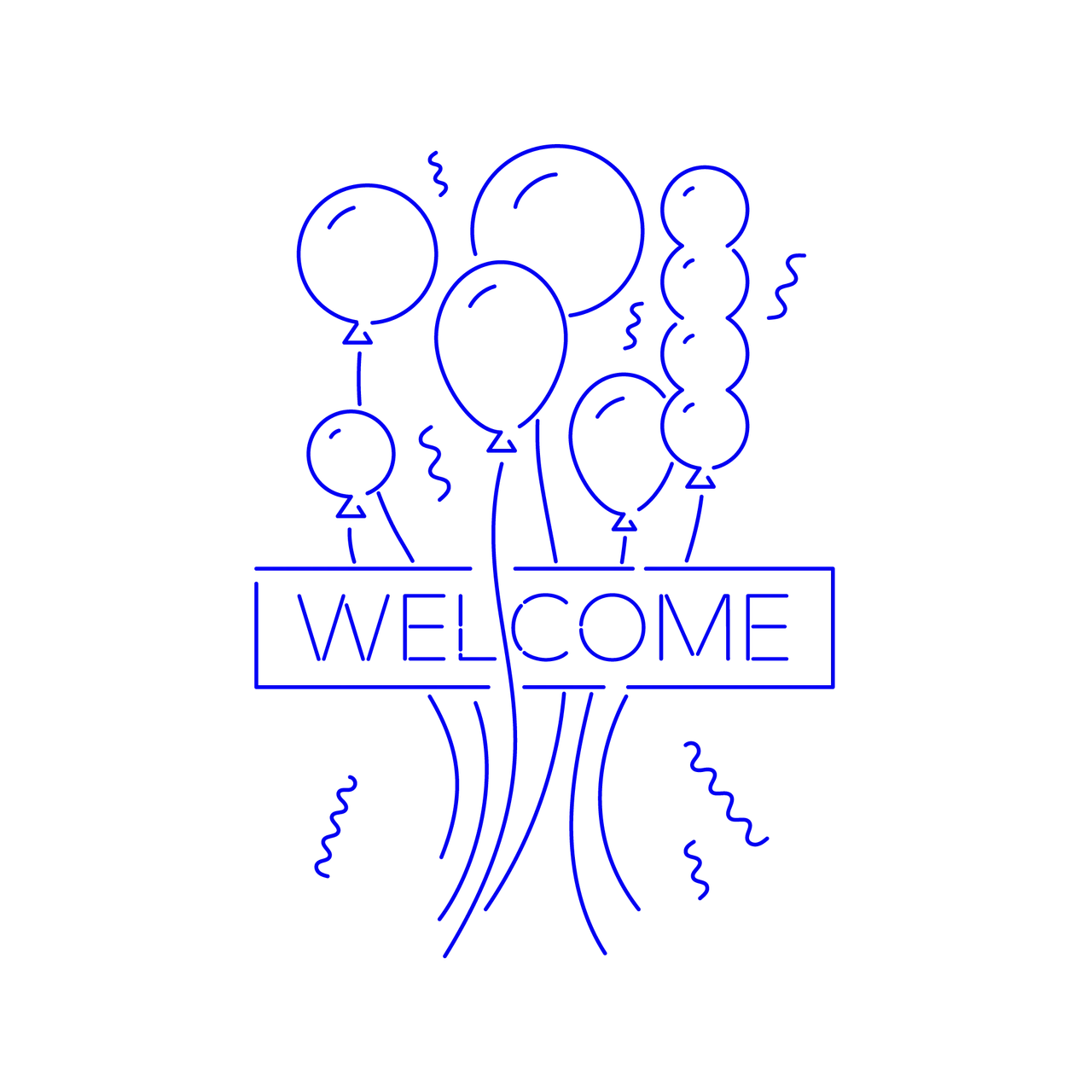Balloons with Welcome sign Illustration