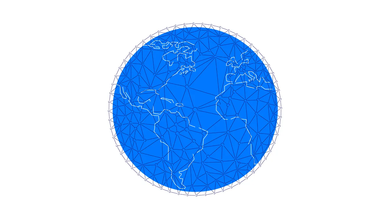 Blockchain full globe Illustration