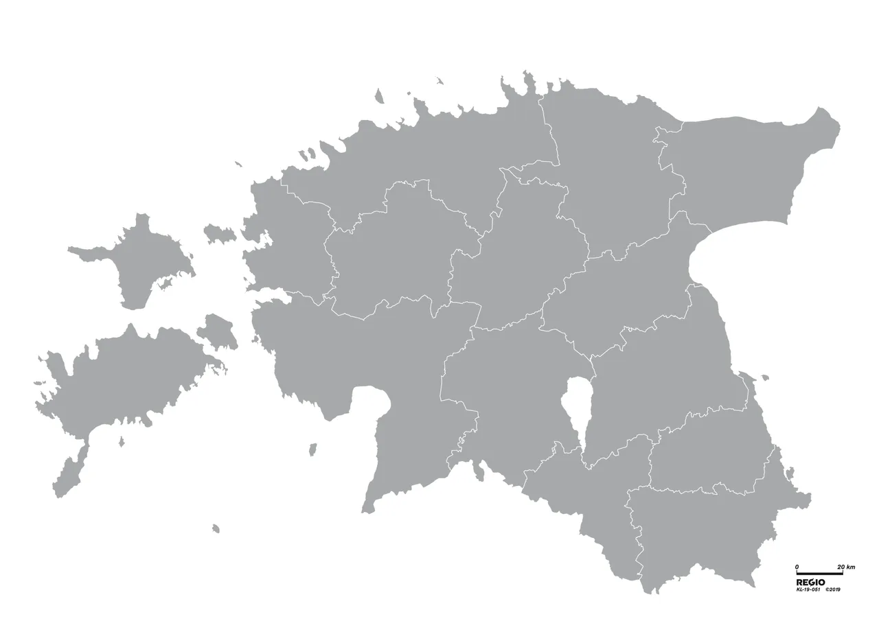 Counties of Estonia map