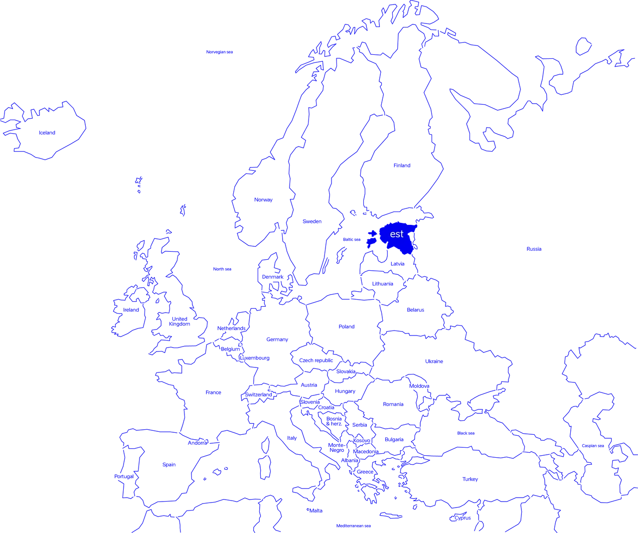 Estonia location in Europe Illustration