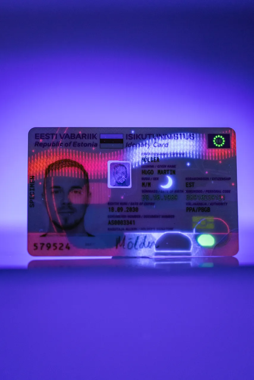 Estonian ID-card UV Security Features