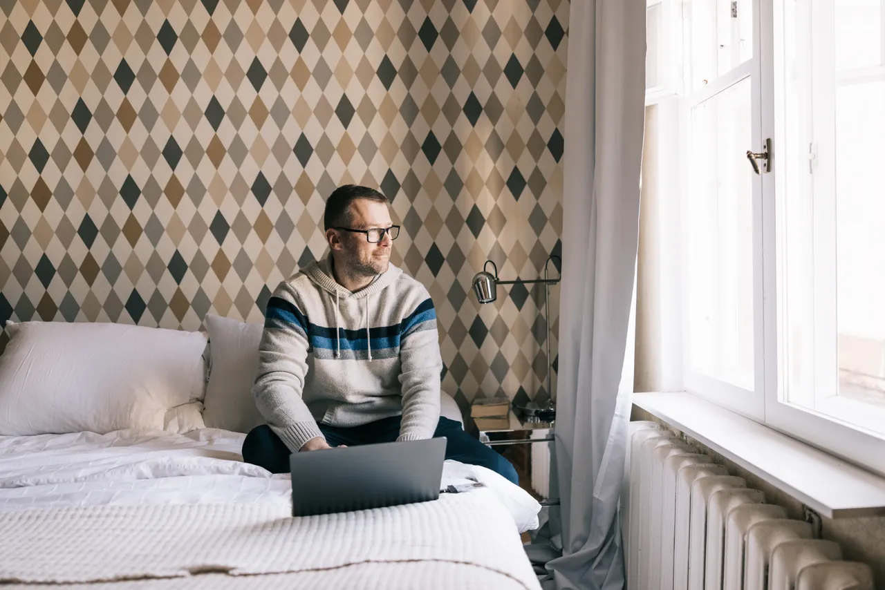 Man working on laptop