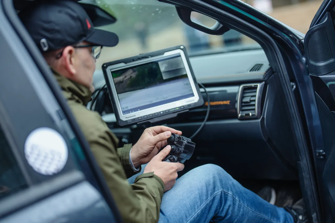 Operator controlling drone