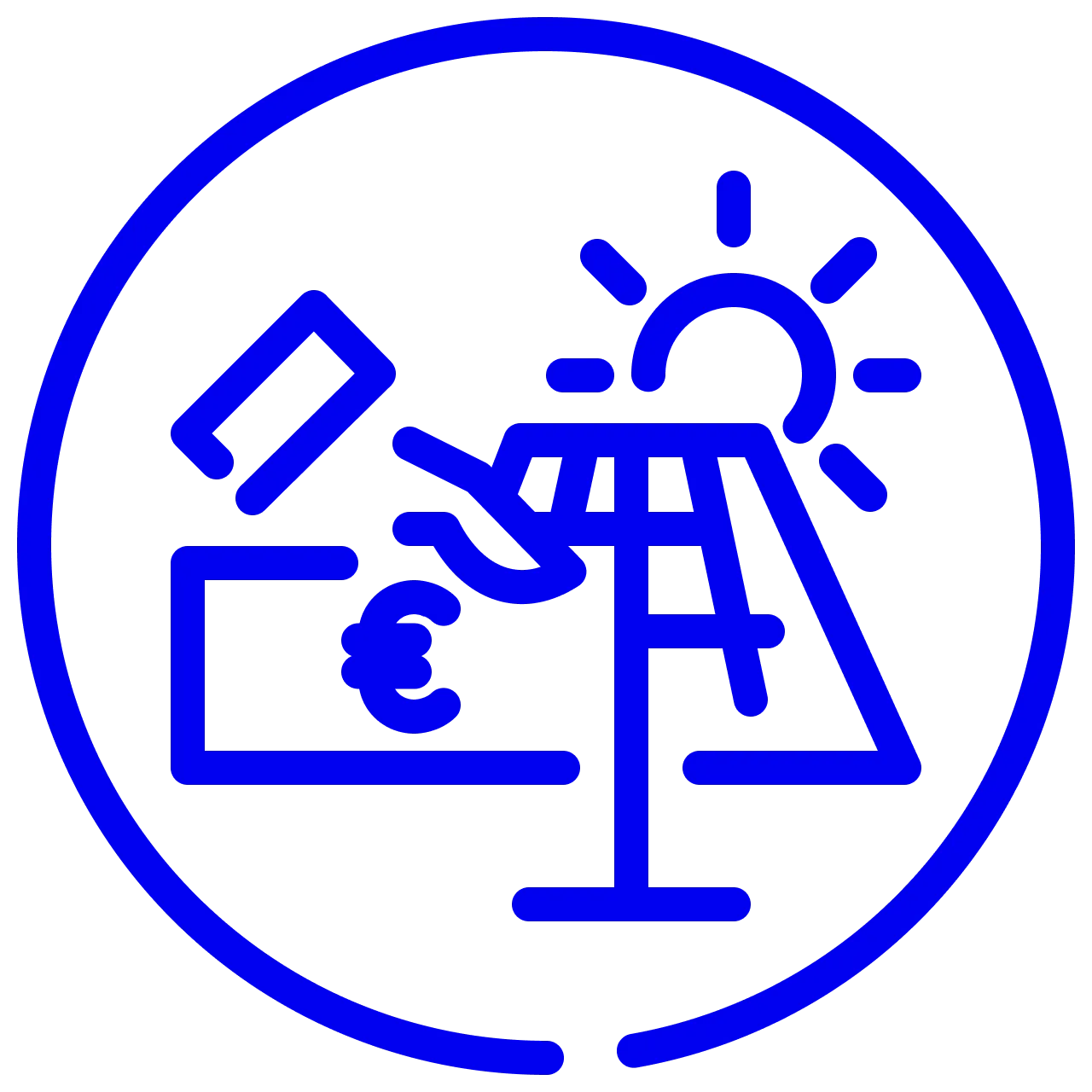 Solar panel grant Icon
