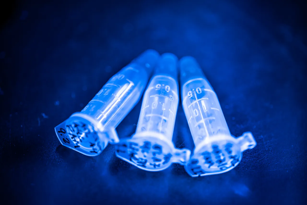  Fluorescent nanoparticle tubes under UV light