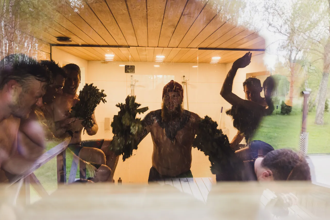 Men in sauna