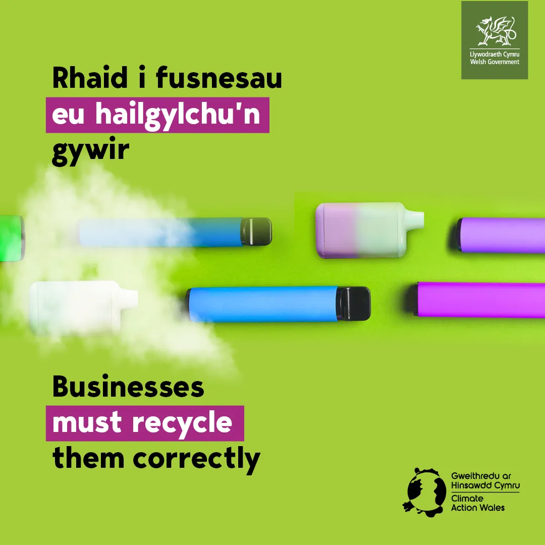 Gwaharddiad ar feps untro - Single use vape ban - Post-law - Business carousel 2