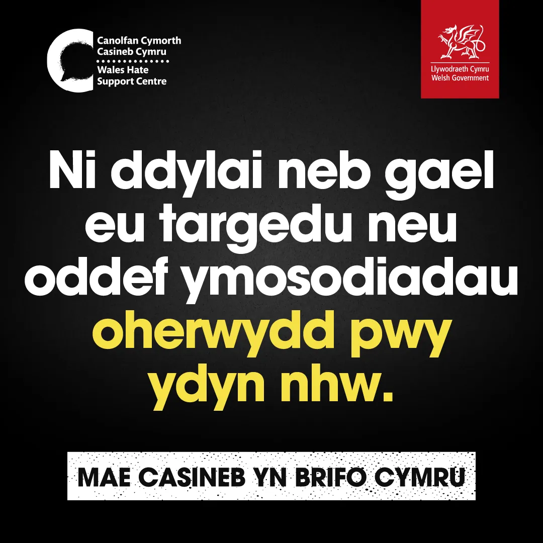 Hate Hurts Wales - No one should be taregeted CYM 1080x1080