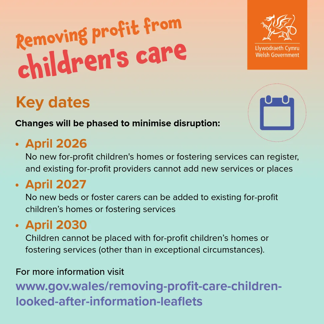 Removing profit from childen's care Key Dates static E
