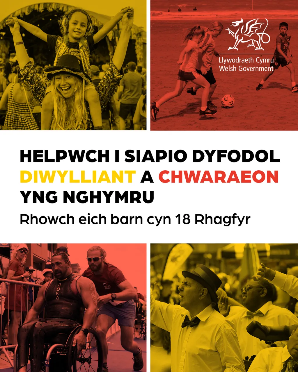 Culture and Sport consultation - social media slide Welsh