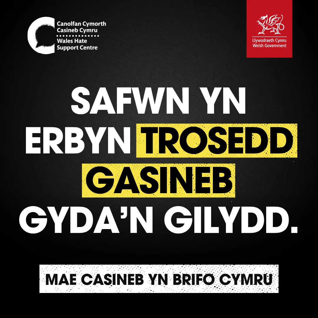 Hate Hurts Wales - Stand up to hate crime together CYM 1080x1080