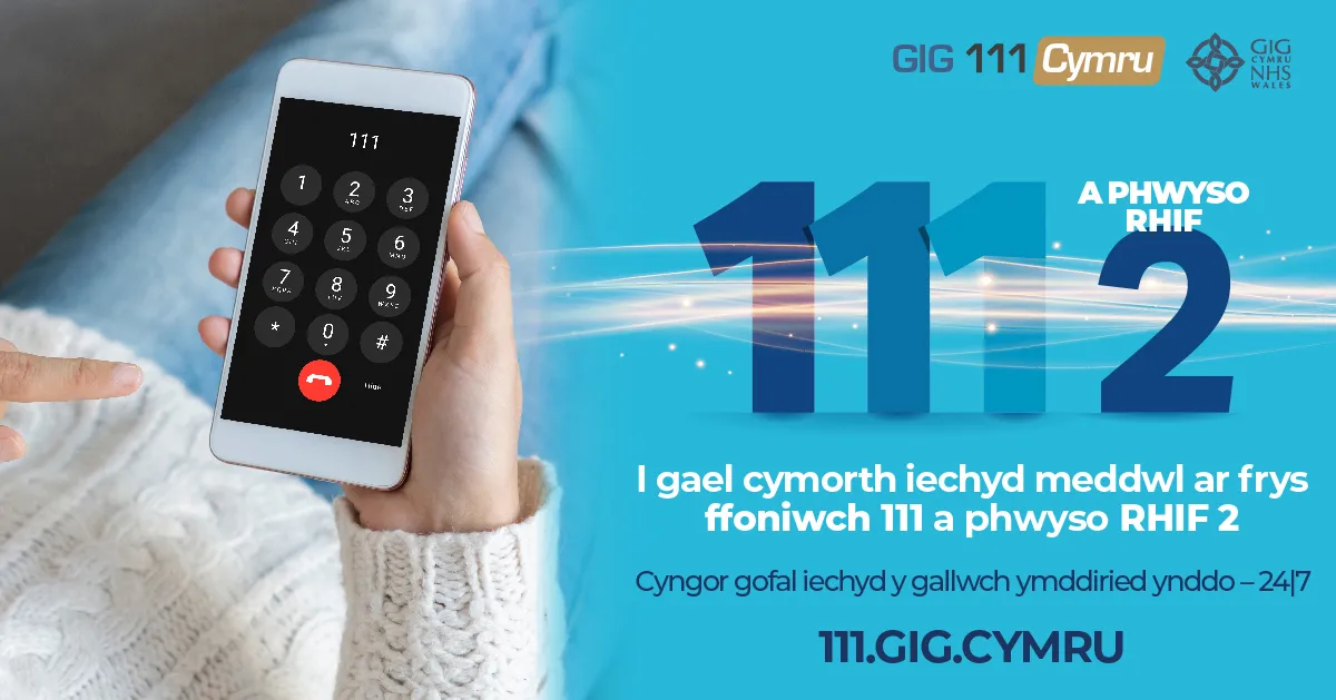 111 Social Phone1200x628 CYMRAEG