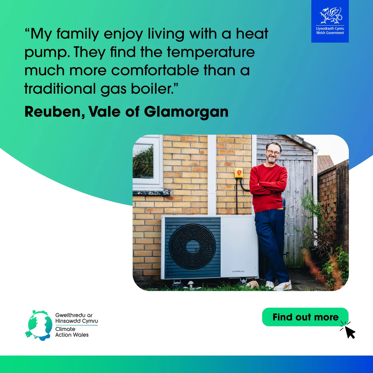 Pwmp gwres - Heat pump - Static frame - Reuben Vale of Glamorgan - Eng