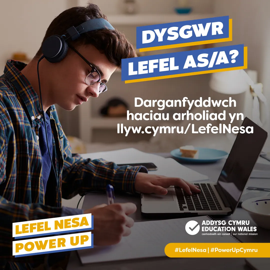 8458 AS_A Level exam hacks 2 - social asset - cymraeg