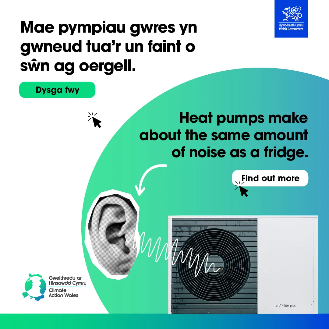 Pwmp gwres - Heat pump - Static frame - noise - bilingual