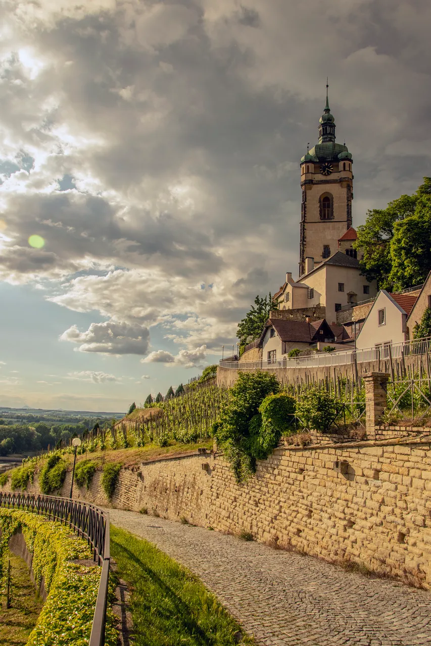 Zámek Castle Mělník a podzámčí z vinic Vineyards